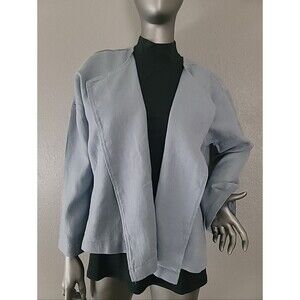 Eileen Fisher 100% Linen Open Front Heavy  Double Breasted Jacket Size XS